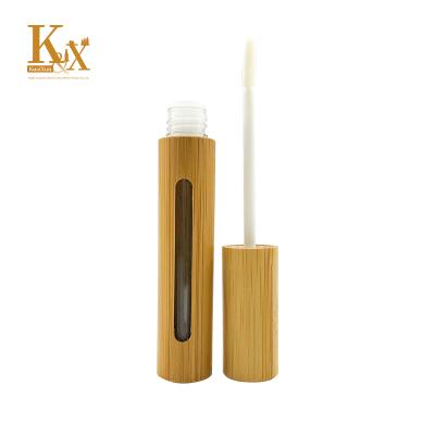 China Biodegradable Packaging Cosmetics Makeup Container Empty Lip Gloss Tube Lipstick Bamboo Cosmetics for sale