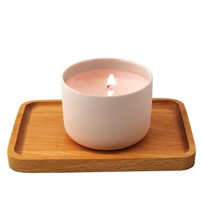 China Decorative Round Bottom Embossed Ceramic Luxury Candle Jars With Lid for sale