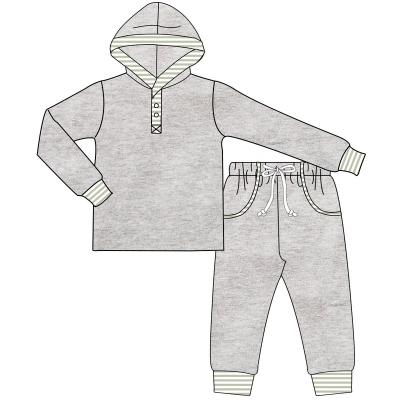 China New Arrival Causal Long Sleeve Hooded Sweatshirt Children's Sportswear Suit Child Hoodie Set for sale