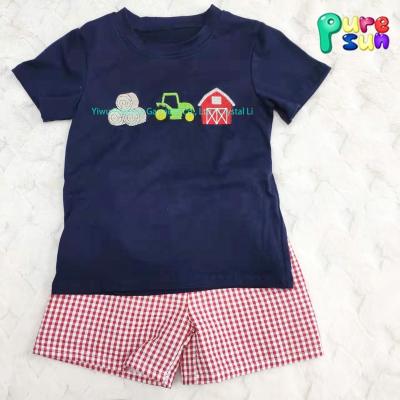 China Causal Hot Sale Boy Set Farm Embroidery OEM ODM Baby Boy's Clothing Sets Customized Wholesale Manufacturing for sale