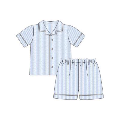 China Casual Hot Pajamas Set, Summer Boy 2pcs Cotton Seersucker Pajamas Sales Cotton Sets for sale