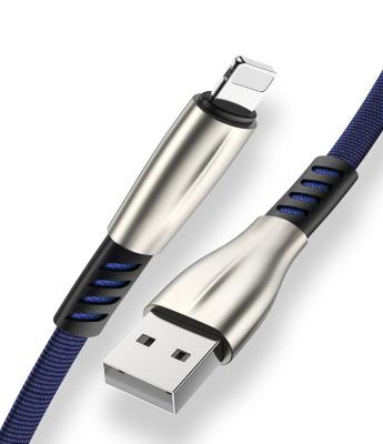 China Hot Selling Mobile Phone 1M Zinc Alloy Denim Usb Cord Charger Lighting Cable For Iphon Usb Chager Cable for sale