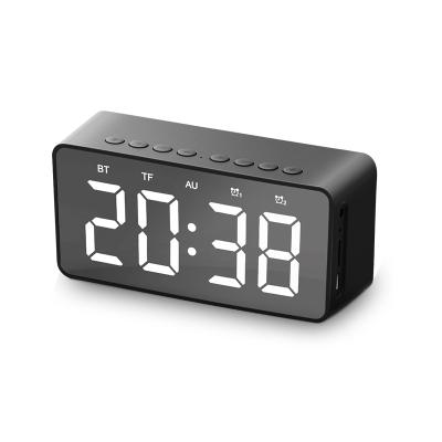 China Amazon Bass Speakers BT Alarm Clock Speaker 2021 Most Popular Big Digit Display LCD Display Portable Radio Loudspeaker for sale