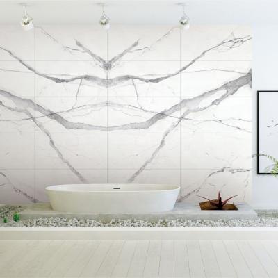 China Modern Ultra Thin 6Mm Thick More Faces Classic Calacatta 600X1200 Super Shiny White Porcelain Wall Tile Polished Tile for sale