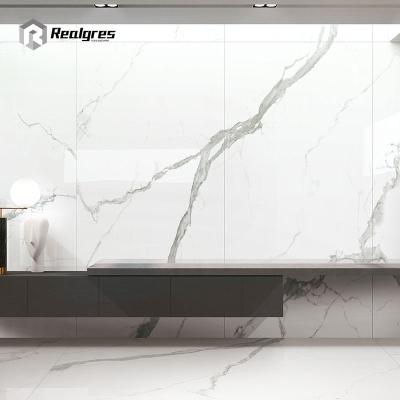 China Glazed Metallic Flooring Tiles 1200x2400 Dubai Calacatta Price Polished Glazed Porcelain Floor Tile for sale