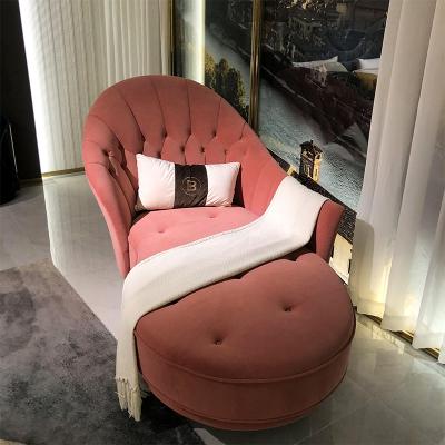 China Luxury Pink Extendable Chaise Lounge Chair Wedding Chair Living Room Furniture for sale