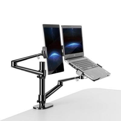 China Laptop 10-17.3inch and 17-32inch Monitor 3 in 1 LCD Monitor Stand Laptop Arm Tablet Stand Lazy Bed Clip Metal Desk Bracket for sale