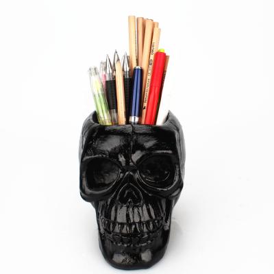 China 3D Skulls Flower Pot Occasional Concrete Resin Flower Pot Pen Holder Cement Plaster Mold DIY Home Decoration Tools for sale