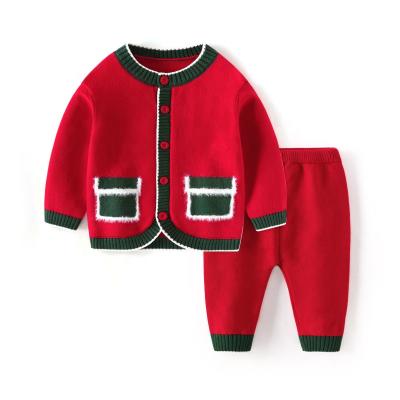 China Christmas Sweet 2Pcs Baby Clothes Newborn Toddler Baby Clothes Casual Sweater Tops Pants Outfit for sale