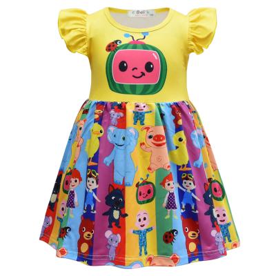 China Washable Cartoon Girls Skirt Girls Flying Sleeve Dress Princess Dress for sale