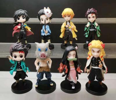 China 7pcs A Doll Set Anime Action Number Demon Slayer PVC Soft Material Children Play Action Numbers Toys In Box for sale