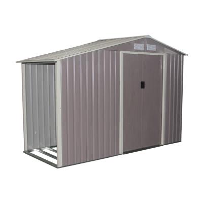 China Cute Small DIY Easily Assembled Prefab Garden Tool House 2 In 1 Universal Metal Shed for sale