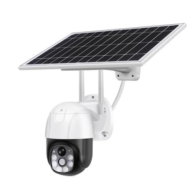 China Newcomer V380 Pro 2MP Outdoor PTZ Solar Siren WiFi Camera CCTV Surveillance Built-in Solar Wireless Camera Security for sale