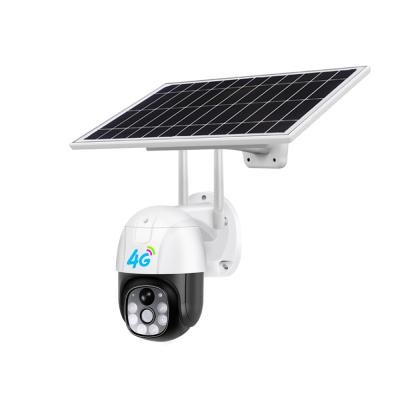 China Pro 4G Sim Card Solar Powered V380 CCTV Security PTZ Solar Panel OEM 1080P Siren Outdoor Solar Camera Built-in CCTV Camera for sale