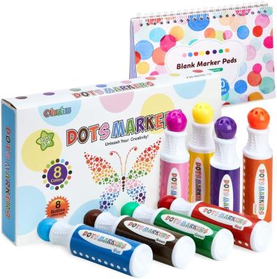 China Non-Toxic and Eco-Friendly Materials Dot Markers Kit Ohuhu 8 Colors Paint Marker One Bingo Water Based Non-Toxic 30 Blank Marker Pad Pads for sale