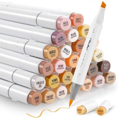 China Muti-function 36 Colors Alcohol Based Markers Brush Markers and Chisel Sketch Art Marker Brush for sale