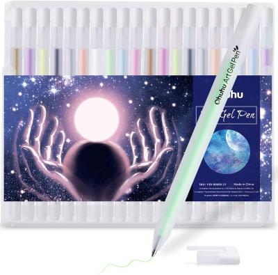 China Muti-function Silver White Gold Gel Ink Pen Set for Artist, Ohuhu 10 Colors Gel Ink Pens (20 Packs) for sale