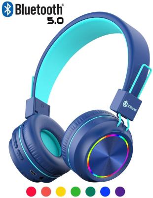 China Ear-saving Volume Limiter - 94dB Maxc iClever BTH03 Kids Wireless Headphones Colorful LED Lights Up 25H Playtime Stereo Sound Kids Headphones With MIC for sale