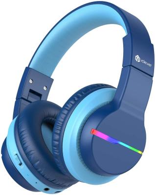 China Ear-saving Volume Limiter - 94dB Maxc iClever BTH12 Kids Headphones Colorful LED Lights Kids Wireless Headphones with 74/85/94 dB Volume Limited Over Playtime ear 40H for sale