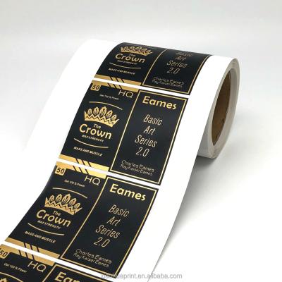 China Direct High Quality Waterproof Packaging Roll Rose Gold Foil Custom Waterproof Factory Label Sticker for sale