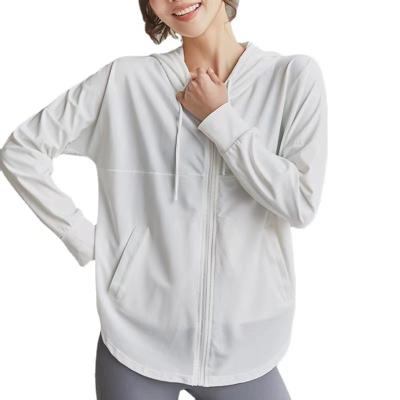 중국 Hotsale Women Sports Jacket Breathable Quick-Drying Top Loose Hooded Yoga Gym Casual Running Training 판매용