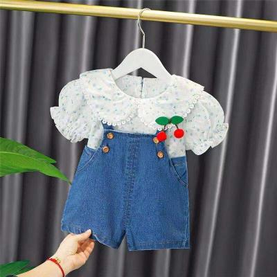 China Fashion Cute Children Casual Suits 100% Cotton In Spring And Summer Two-Piece For Girl for sale