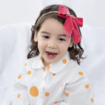 Chine Customized Color Infant Bow Headbands Non-slip Velvet hair decoration for Party Holiday à vendre