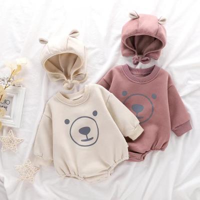 Κίνα New Arrival Velvet Thicken Bear Solid Winter Hat Jumpsuit Romper Suit For Toddler προς πώληση