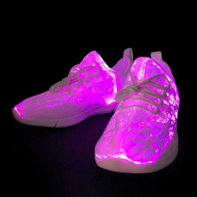 China Light Flashing White LED Flashing Light Up Dress Sneakers Fiber Luminous Shoes Adults For Men Hip Hop Party Dancer for sale