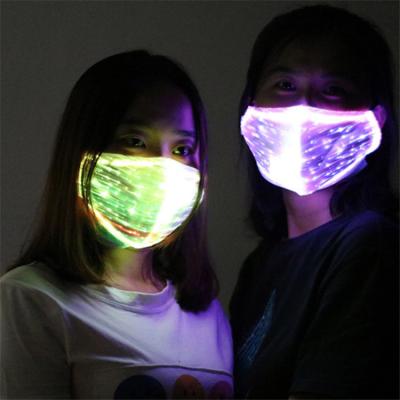 China Color Changing 2020 Rechargeable Led Battery Praise Mask Light Glowing Glowing Mask For Halloween Masquerade Party Decoration for sale