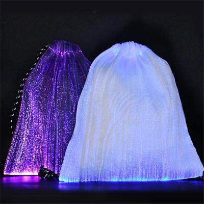 China With USB LED Light Up Glowing Backpack Bag For Rave Music Festival Party Christmas Halloween Drawtstring Unisex Flashing Bag for sale