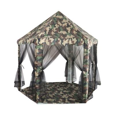 China Soft Toy Army Green Playhouse Kids Birthday Gift Boys Large Castle Play Toy Tent Hexagon Tnt for sale