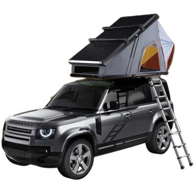 China Right Tie Type Aluminum Triangle Top Waterproof Hard Shell Roof Top Tent Light Weight SUV Auto Camper Motorhome for sale