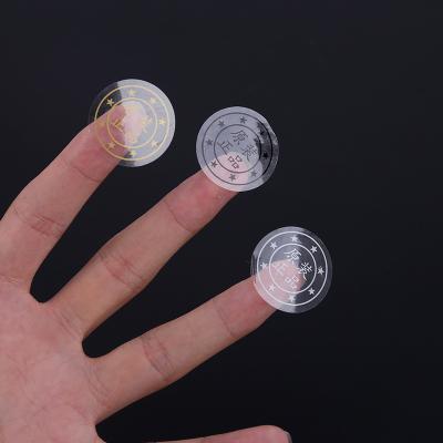 中国 Clear Logo Printed  Self Adhesive Stickers Stamping Transparent Circle 販売のため