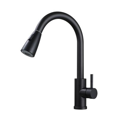 China Pull Out Spray Classic Style 360 ​​Single Handle Sink Single Handle Spring Pull Down Gold Brass Modern Sink Taps Kitchen Faucet for sale