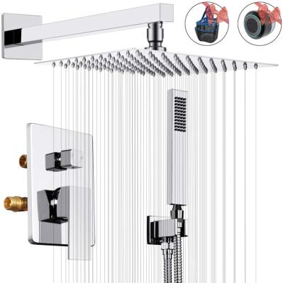 China Without Slide Bar Bath Rain Shower System Set Body OEM Hot Ceramic Style Spray Chrome Exterior Finish Brass Slide Handle Feature Cheap Material for sale