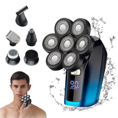 China 7 Blades 4D LK7330 6 in 1 Professional Barber Electric Shaving Grooming Kit Refresh Razors with Nose Hair Trimmer for sale