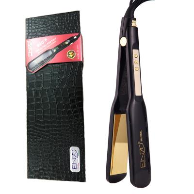 China Original High Quality Professional Hotel Enzo Hair Straightener Flat Iron with Gift Box and Storage Bag for sale