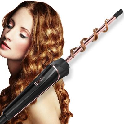 China High Quality 360 Outdoor Professional Rotating Water Wave LCD Display 9 Mm Style Hair Curler Portable 2021 New for sale