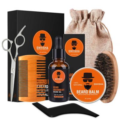 China Quick Scissors Mustache Hair Care Tool Beard Styling Comb Brush Bag Grooming Set Beard Styling Shaping Beard Oil Cream Kit for sale