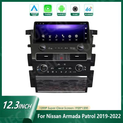 China Yuecai 12.3inch Large Dvd Player Built In DSP Carplay 4G BT5.0 AHD For Nissan Patrol Modification Y62 2022 Amanda for sale