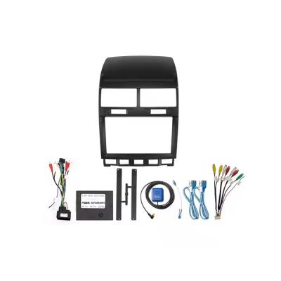 China Auto-DVD-Player-Radio-Rahmen-Kits Dashboard-Panel für VW Touareg 2003-2010 mit RCA-Kabel-Verkabelungsharness-Zubehör zu verkaufen