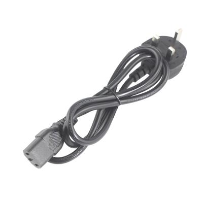 China UK Home Appliance Power Cords 3g1.0mm2 H05vv-f Cable IEC C13 Power Cord With UK Plug for sale