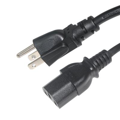 China US Computer Computer Cable Cord C13 1M 1.5M 2M USA Power Cord NEMA 5-15 Plug for sale