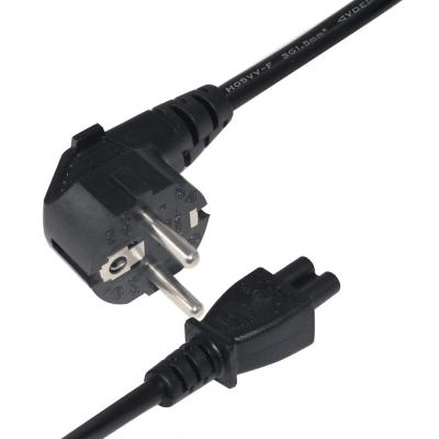 China Home appliance 1m 1.5m factory price electric power extension cord euro 3 pin plug to IEC c5 power cord for sale