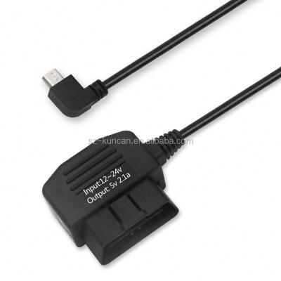 China CAR OBDII Automobile Mini Charger Cable USB Male Power Adapter Mini Cable Kit Charging Cable for GPS and Dash Cam for sale