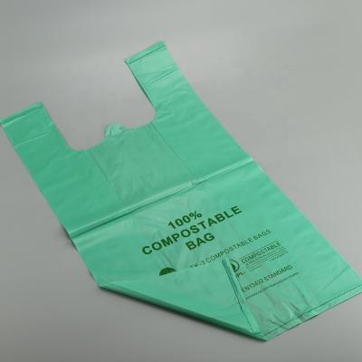 China 100% biodegradabale biodegradabale shopping bag PLA PBAT eco compostable grocery bag for sale