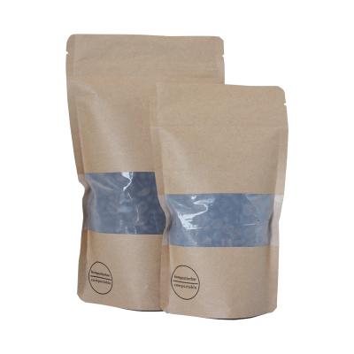 China 100% Biodegradable Factory Custom Eco Friendly Food Kraft Kraft Bag With Ziplock for sale