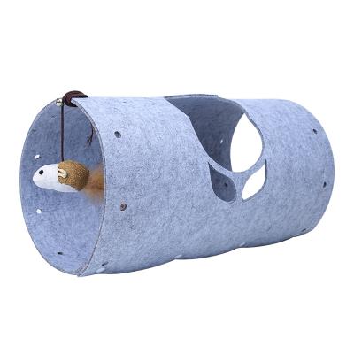 China Cats Pet Tunnel Toy Felt Fabric Cat Tunnel With Bell Scratch Resistant Durable for sale