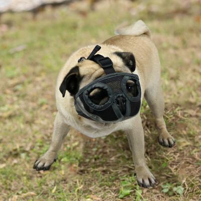 China Breathable Mesh Muzzle Short Viable Dog Muzzle For French Bulldog Soft Muzzle For Dogs for sale